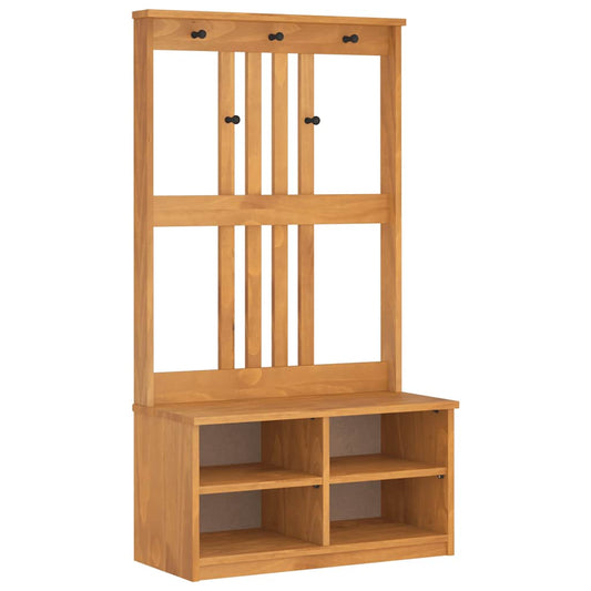 Hall Tree "SANDNES" 87x40x159,5 cm Solid Wood Pine Hall Tree "SANDNES" 87x40x159,5 cm Solid Wood Pine