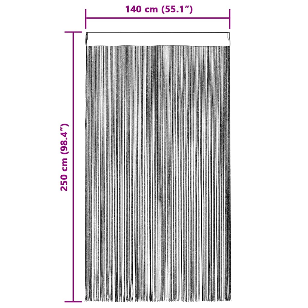 String Curtains 2 pcs Multicolour 140x250 cm