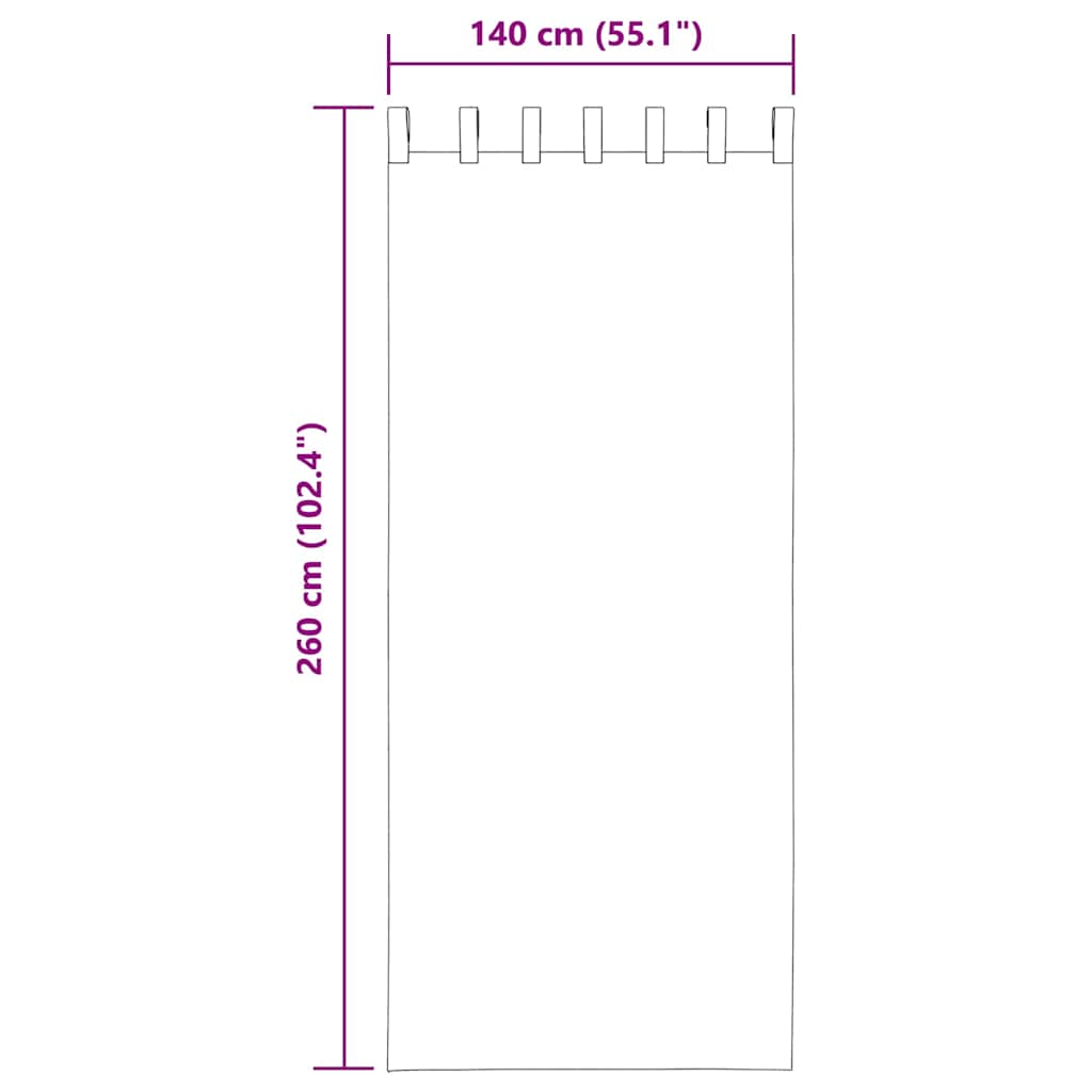 Voile Curtains with Loops 2 pcs White 140x260 cm