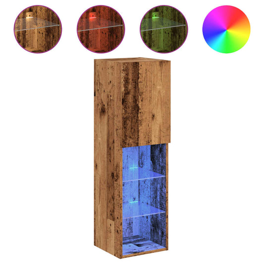 TV Cabinet with LED Lights Old Wood 30,5x30x102 cm TV Cabinet with LED Lights Old Wood 30,5x30x102 cm
