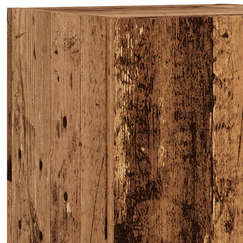 TV Cabinet with LED Lights Old Wood 30,5x30x102 cm