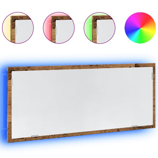 LED Bathroom Mirror Old Wood 100x8.5x37 cm Engineered Wood LED Bathroom Mirror Old Wood 100x8.5x37 cm Engineered Wood