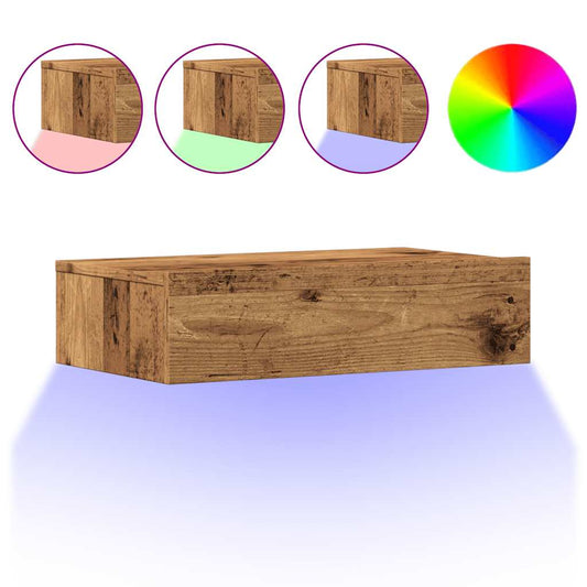 TV Cabinets with LED Lights 2 pcs Old Wood 60x35x15.5 cm TV Cabinets with LED Lights 2 pcs Old Wood 60x35x15.5 cm