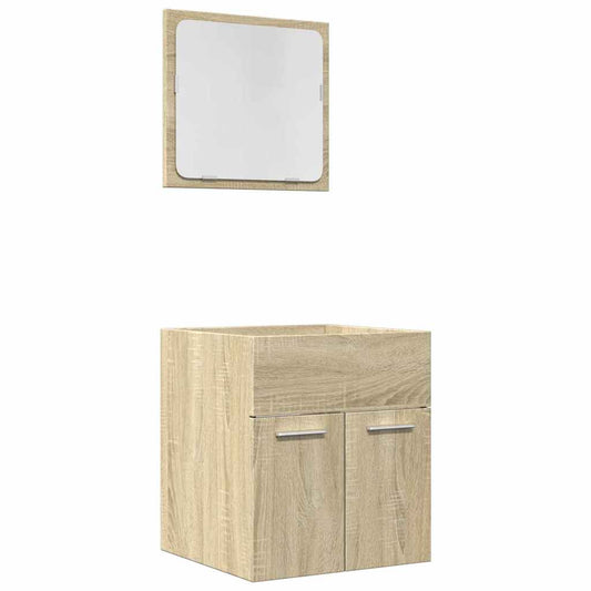2 Piece Bathroom Furniture Set Sonoma Oak Engineered Wood 2 Piece Bathroom Furniture Set Sonoma Oak Engineered Wood
