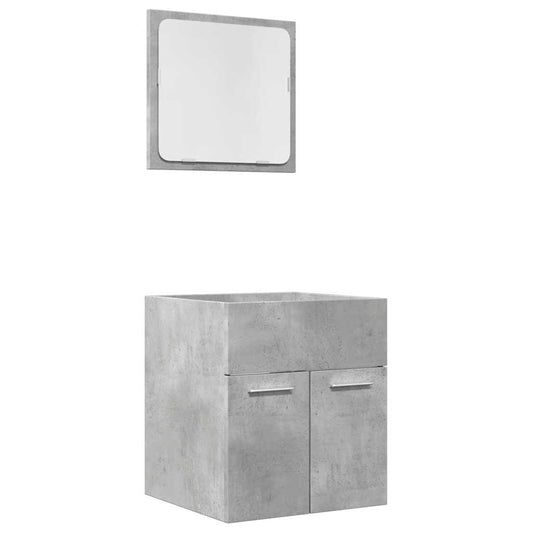2 Piece Bathroom Furniture Set Concrete Grey Engineered Wood 2 Piece Bathroom Furniture Set Concrete Grey Engineered Wood
