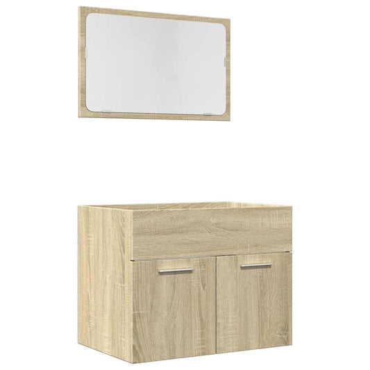 2 Piece Bathroom Furniture Set Sonoma Oak Engineered Wood 2 Piece Bathroom Furniture Set Sonoma Oak Engineered Wood