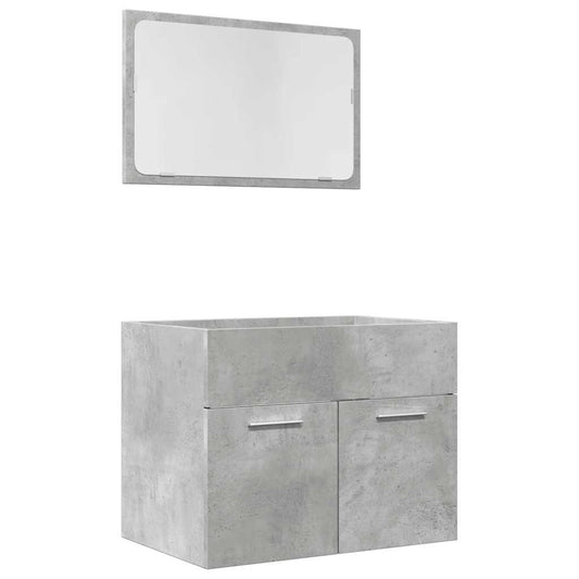 2 Piece Bathroom Furniture Set Concrete Grey Engineered Wood 2 Piece Bathroom Furniture Set Concrete Grey Engineered Wood