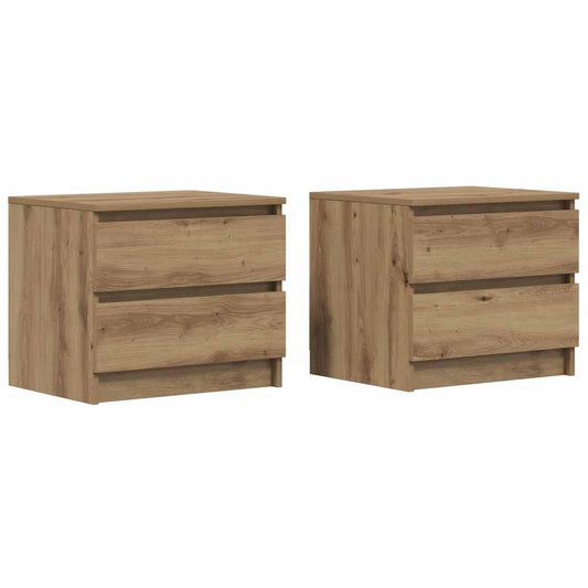 Bedside Cabinets 2 pcs Artisan Oak 50x40x43.5 cm Engineered Wood Bedside Cabinets 2 pcs Artisan Oak 50x40x43.5 cm Engineered Wood