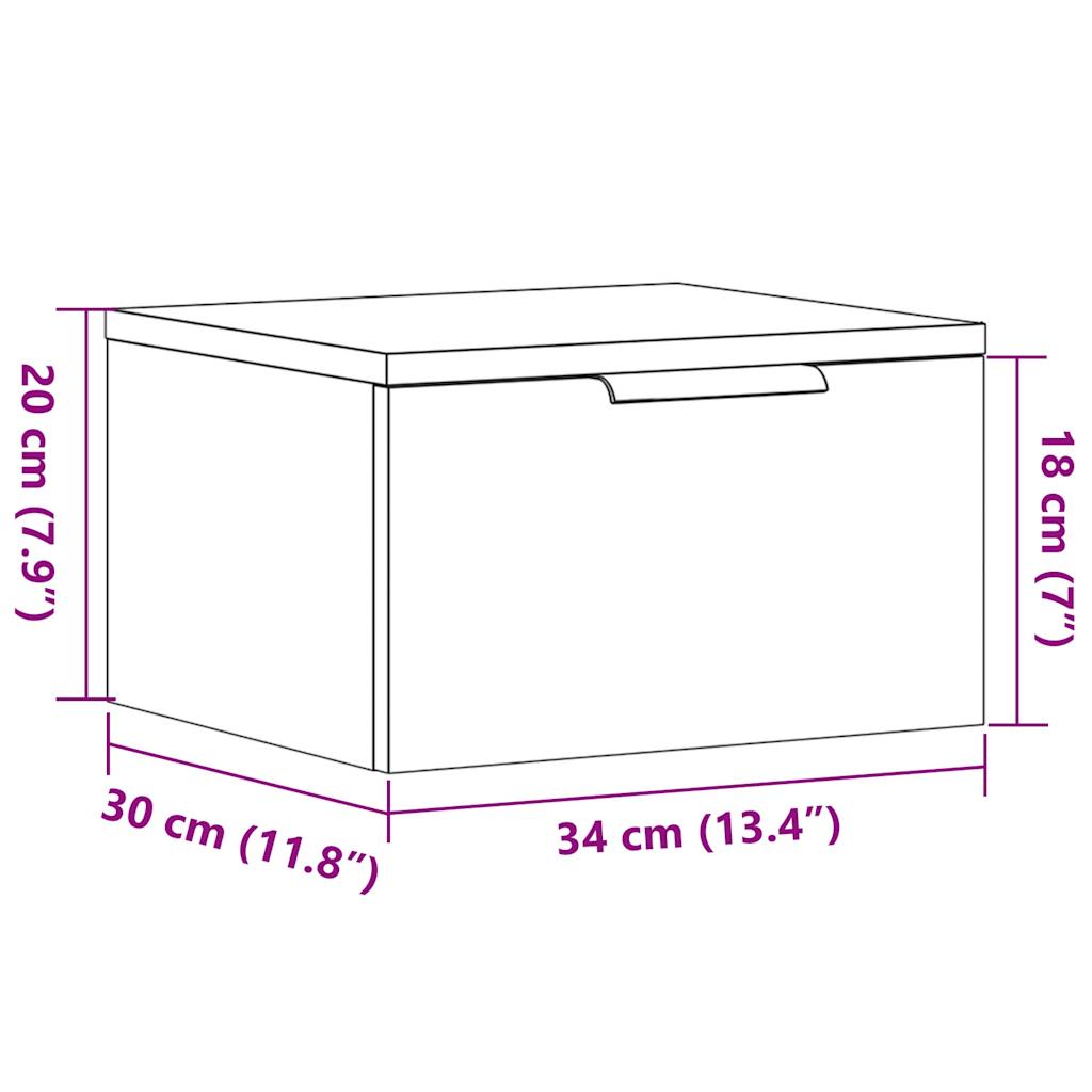 Wall-mounted Bedside Cabinet Artisan Oak 34x30x20 cm