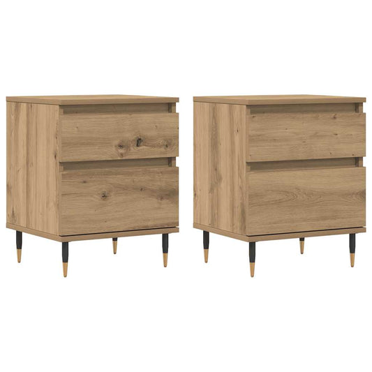 Bedside Cabinets 2 pcs Artisan Oak 40x35x50 cm Engineered Wood Bedside Cabinets 2 pcs Artisan Oak 40x35x50 cm Engineered Wood