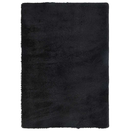 Shaggy Rug High Pile NAVARRA Black 200x290 cm Polyester Shaggy Rug High Pile NAVARRA Black 200x290 cm Polyester