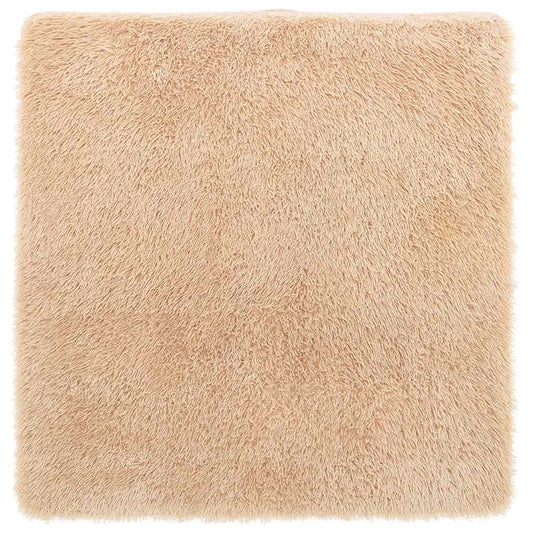 Shaggy Rug High Pile NAVARRA Beige 160x160 cm Polyester Shaggy Rug High Pile NAVARRA Beige 160x160 cm Polyester