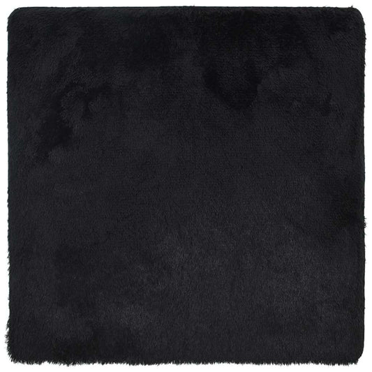 Shaggy Rug High Pile NAVARRA Black 240x240 cm Polyester Shaggy Rug High Pile NAVARRA Black 240x240 cm Polyester