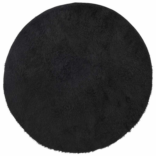 Shaggy Rug High Pile NAVARRA Black 200x200 cm Polyester Shaggy Rug High Pile NAVARRA Black 200x200 cm Polyester