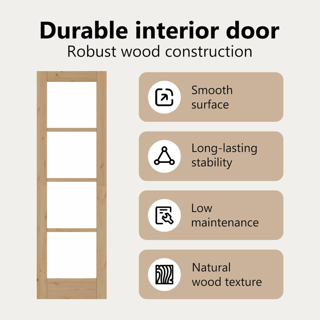 Interior Door ORKDAL Brown 61 x 198.5 cm