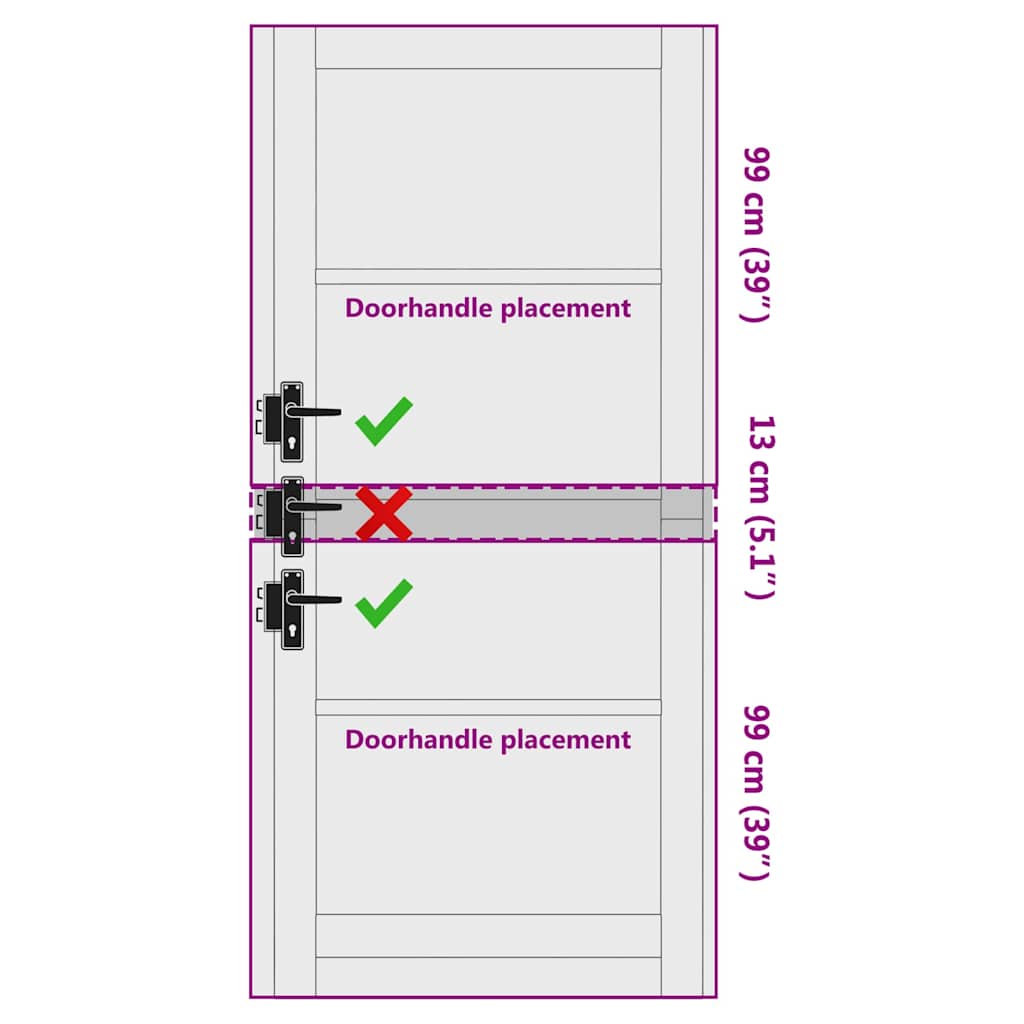 Interior Door ORKDAL Brown 93 x 211 cm