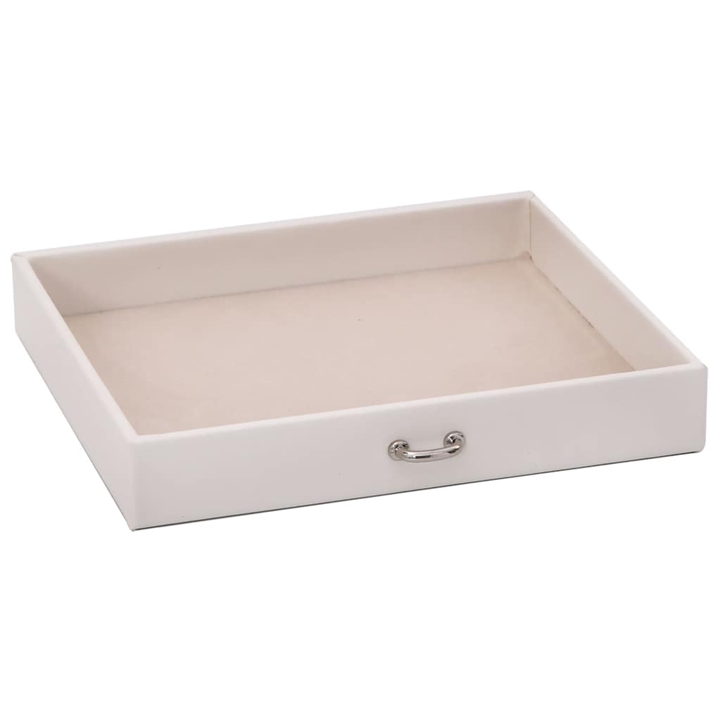 Jewellery Box 4-Layer with Mirror Lockable White 22.5x17.5x16.5 cm