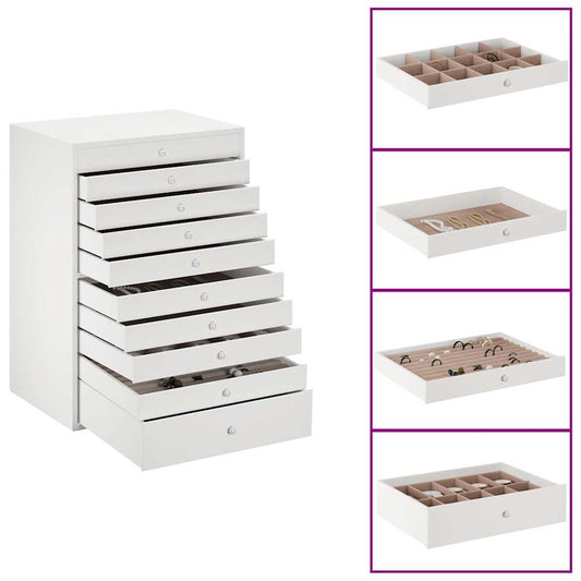 Jewellery Box 10-Layer with Watch Holders White 29x20,5x40,5 cm Jewellery Box 10-Layer with Watch Holders White 29x20,5x40,5 cm