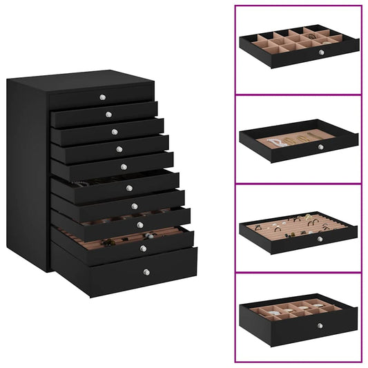 Jewellery Box 10-Layer with Watch Holders Black 29x20,5x40,5 cm Jewellery Box 10-Layer with Watch Holders Black 29x20,5x40,5 cm