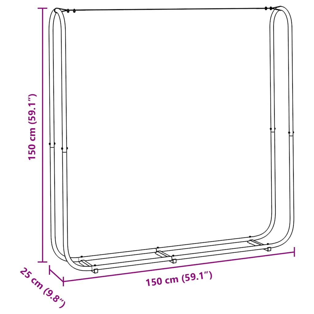 Firewood Rack 150x25x150 cm Galvanised steel