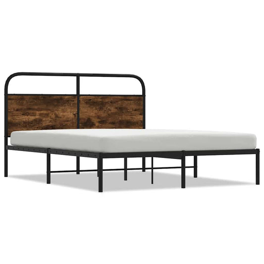 Bed Frame Without Mattress 120x190 cm Small Double Smoked Oak Engineered Wood Bed Frame Without Mattress 120x190 cm Small Double Smoked Oak Engineered Wood