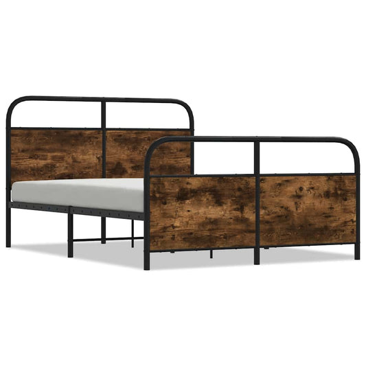 Bed Frame Without Mattress 120x190 cm Small Double Smoked Oak Engineered Wood Bed Frame Without Mattress 120x190 cm Small Double Smoked Oak Engineered Wood