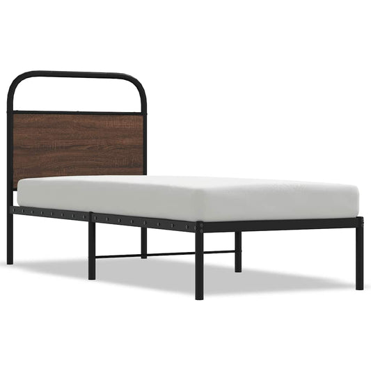 Bed Frame Without Mattress 80x200 cm Brown Oak Engineered Wood Bed Frame Without Mattress 80x200 cm Brown Oak Engineered Wood