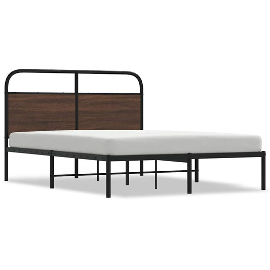 Bed Frame Without Mattress 135x190 cm Brown Oak Engineered Wood Bed Frame Without Mattress 135x190 cm Brown Oak Engineered Wood