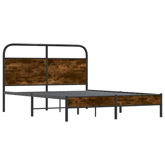 Bed Frame Without Mattress 135x190 cm Smoked Oak Engineered Wood Bed Frame Without Mattress 135x190 cm Smoked Oak Engineered Wood