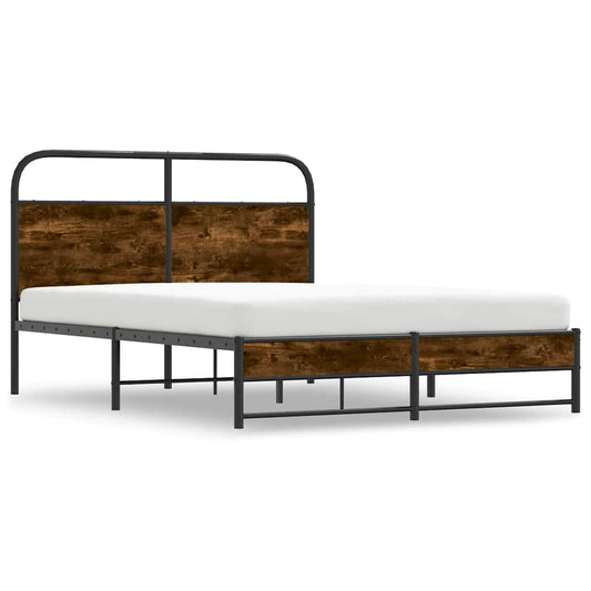 Bed Frame Without Mattress 120x200 cm Smoked Oak Engineered Wood Bed Frame Without Mattress 120x200 cm Smoked Oak Engineered Wood