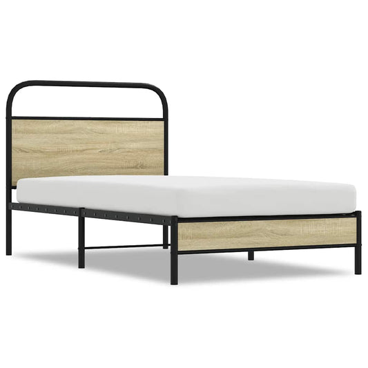 Bed Frame without Mattress 107x203 cm Sonoma Oak Engineered Wood Bed Frame without Mattress 107x203 cm Sonoma Oak Engineered Wood