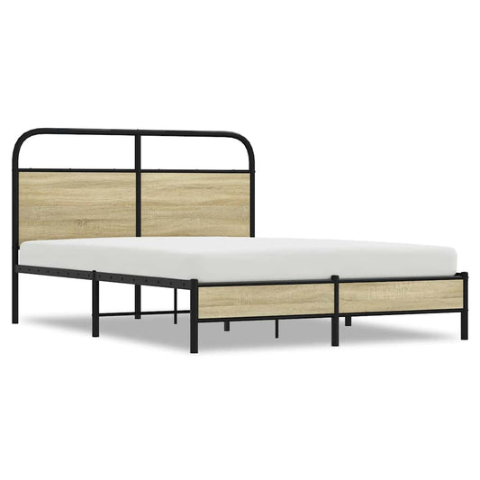 Bed Frame without Mattress 135x190 cm Double Sonoma Oak Engineered Wood Bed Frame without Mattress 135x190 cm Double Sonoma Oak Engineered Wood