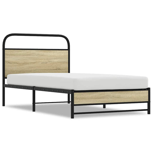 Bed Frame without Mattress 107x203 cm Sonoma Oak Engineered Wood Bed Frame without Mattress 107x203 cm Sonoma Oak Engineered Wood