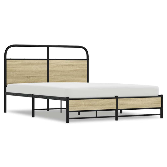 Bed Frame without Mattress 140x190 cm Sonoma Oak Engineered Wood Bed Frame without Mattress 140x190 cm Sonoma Oak Engineered Wood