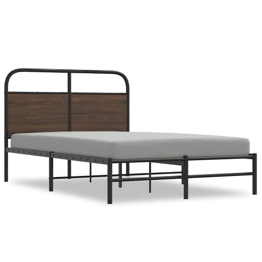 Bed Frame without Mattress 120x190 cm Small Double Brown Oak Engineered Wood Bed Frame without Mattress 120x190 cm Small Double Brown Oak Engineered Wood