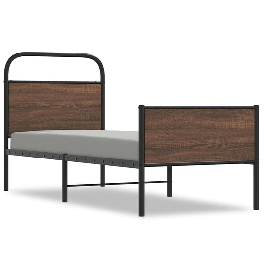 Bed Frame without Mattress 75x190 cm Brown Oak Engineered Wood Bed Frame without Mattress 75x190 cm Brown Oak Engineered Wood