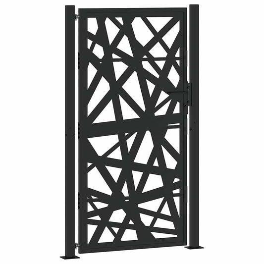 Garden Gate Black 100x175 cm Steel Light Design Garden Gate Black 100x175 cm Steel Light Design