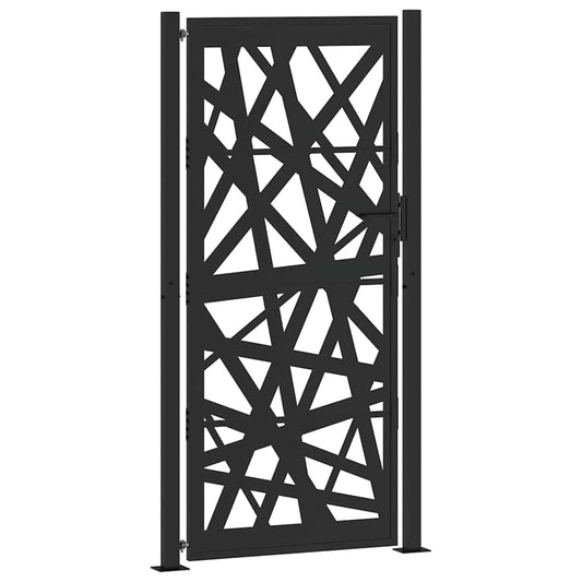 Garden Gate Black 100x200 cm Steel Light Design Garden Gate Black 100x200 cm Steel Light Design