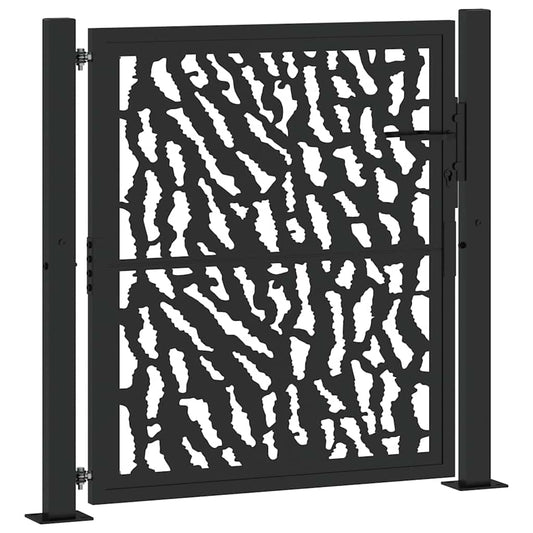 Garden Gate Black 100x100 cm Steel Trace Design Garden Gate Black 100x100 cm Steel Trace Design