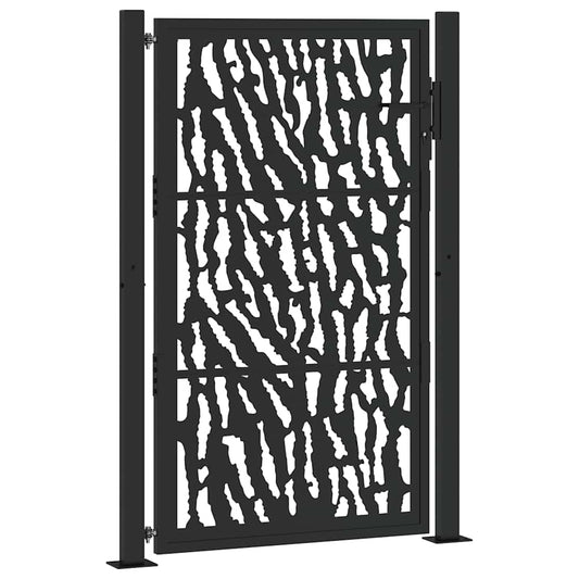 Garden Gate Black 100x150 cm Steel Trace Design Garden Gate Black 100x150 cm Steel Trace Design