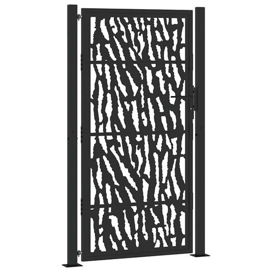 Garden Gate Black 100x175 cm Steel Trace Design Garden Gate Black 100x175 cm Steel Trace Design