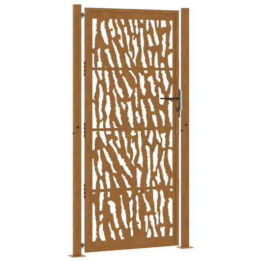 Garden Gate 100x200 cm Weathering Steel Trace Design Garden Gate 100x200 cm Weathering Steel Trace Design