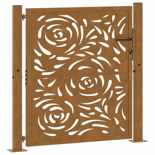 Garden Gate 100x100 cm Weathering Steel Flame Design Garden Gate 100x100 cm Weathering Steel Flame Design