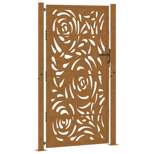 Garden Gate 100x200 cm Weathering Steel Flame Design Garden Gate 100x200 cm Weathering Steel Flame Design