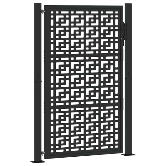 Garden Gate Black 100x150 cm Steel Cross Design Garden Gate Black 100x150 cm Steel Cross Design