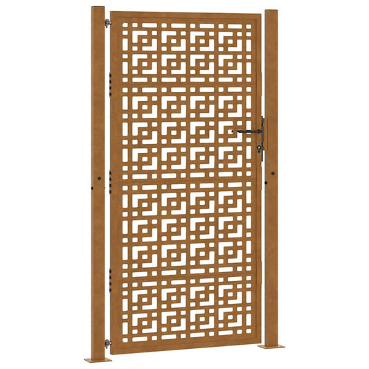 Garden Gate 100x175 cm Weathering Steel Cross Design Garden Gate 100x175 cm Weathering Steel Cross Design
