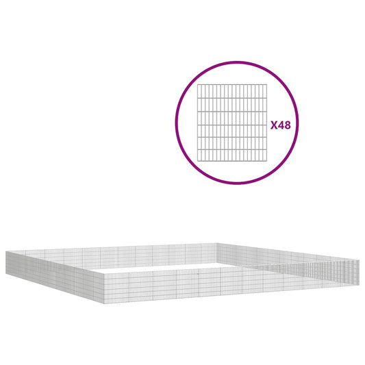 Free Range Animal Enclosure 48-Panel 54x60 cm Galvanised Iron Free Range Animal Enclosure 48-Panel 54x60 cm Galvanised Iron