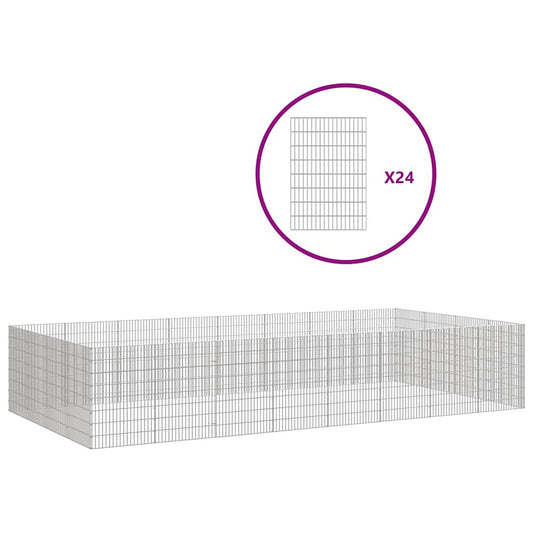 Free Range Animal Enclosure 24-Panel 54x80 cm Galvanised Iron Free Range Animal Enclosure 24-Panel 54x80 cm Galvanised Iron