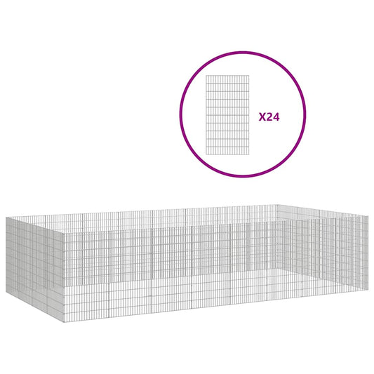 Free Range Animal Enclosure 24-Panel 54x100 cm Galvanised Iron Free Range Animal Enclosure 24-Panel 54x100 cm Galvanised Iron