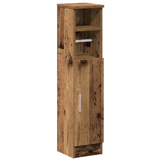 Bathroom Cabinet with Roll Holder Old Wood 20.5x22x90 cm Bathroom Cabinet with Roll Holder Old Wood 20.5x22x90 cm